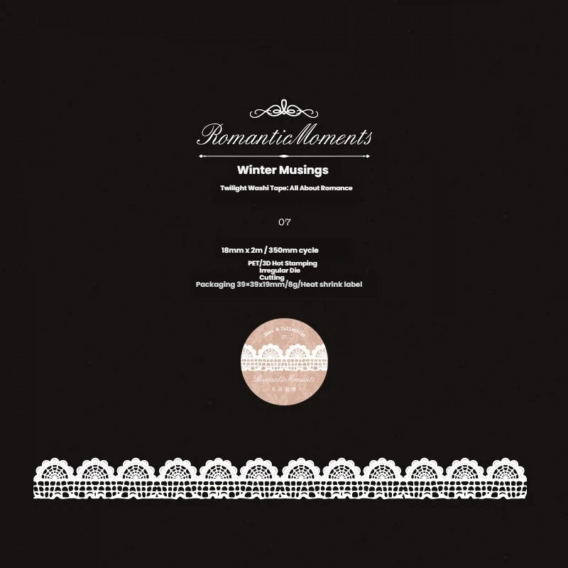 Romantic Moments Series Silver Stamping PET Tape