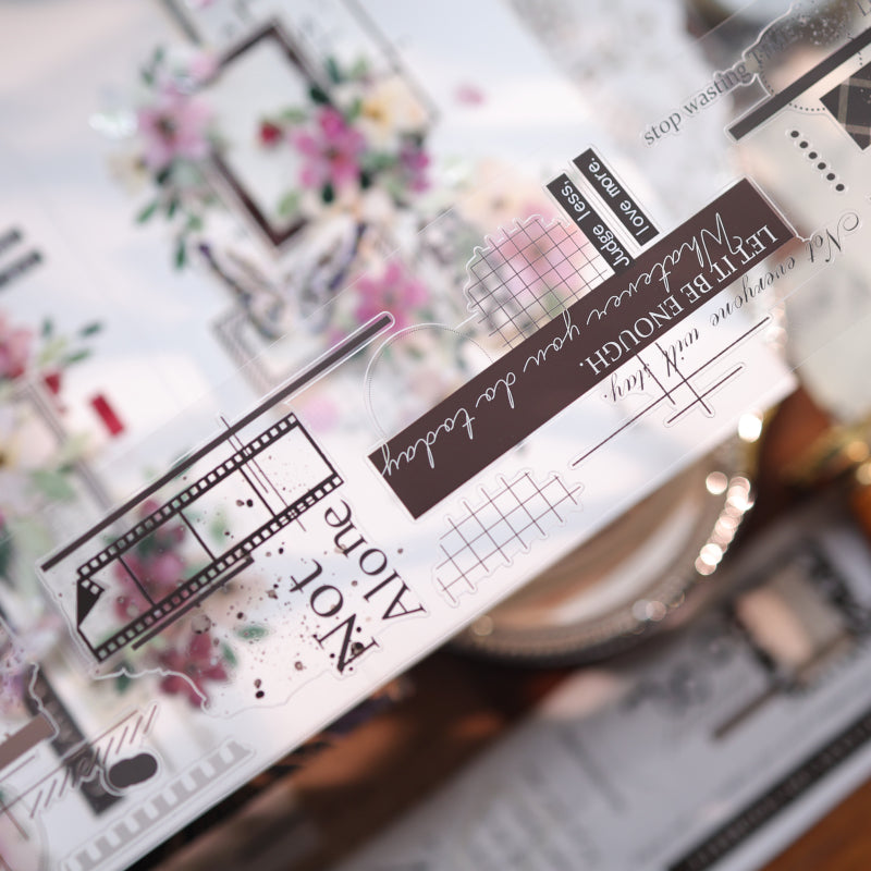 Whole Roll 5.5cm*6m Retro Old Page Die Cutting Washi/PET Tape
