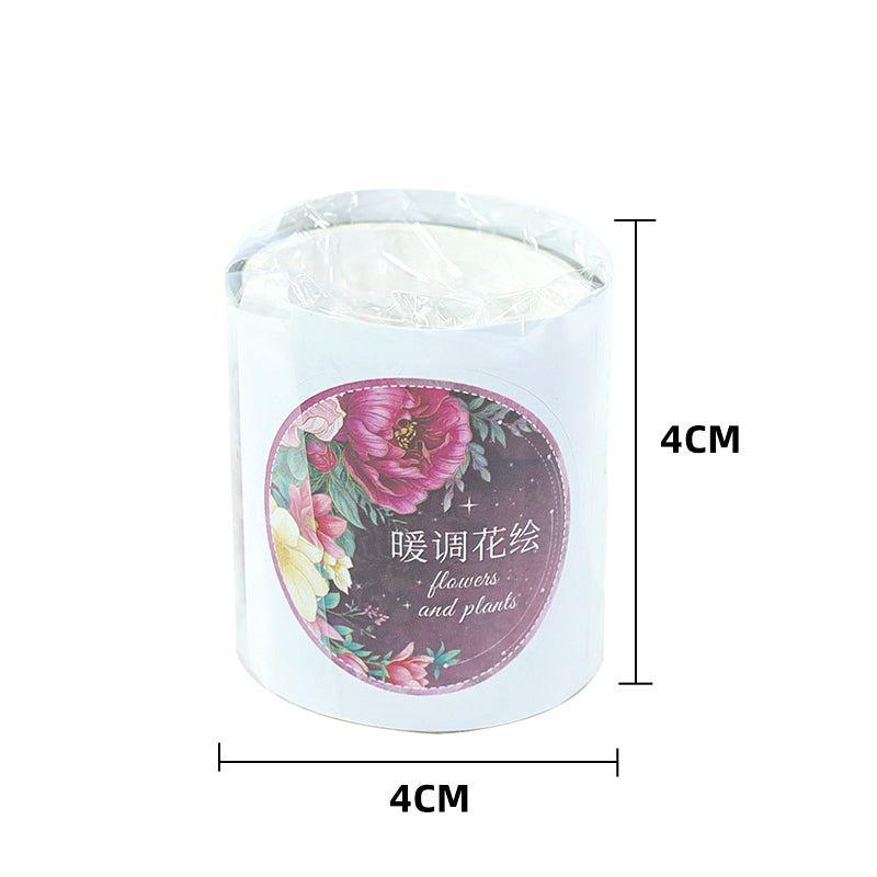 Warm Toned Floral Painting Shell Silver Fog PET Tape