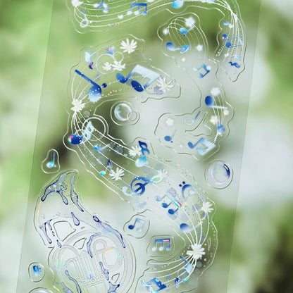 6cm*100cm Visual Symbol Die Cutting Shell Light PET Tape featuring light designs for journaling, scrapbooking and collage