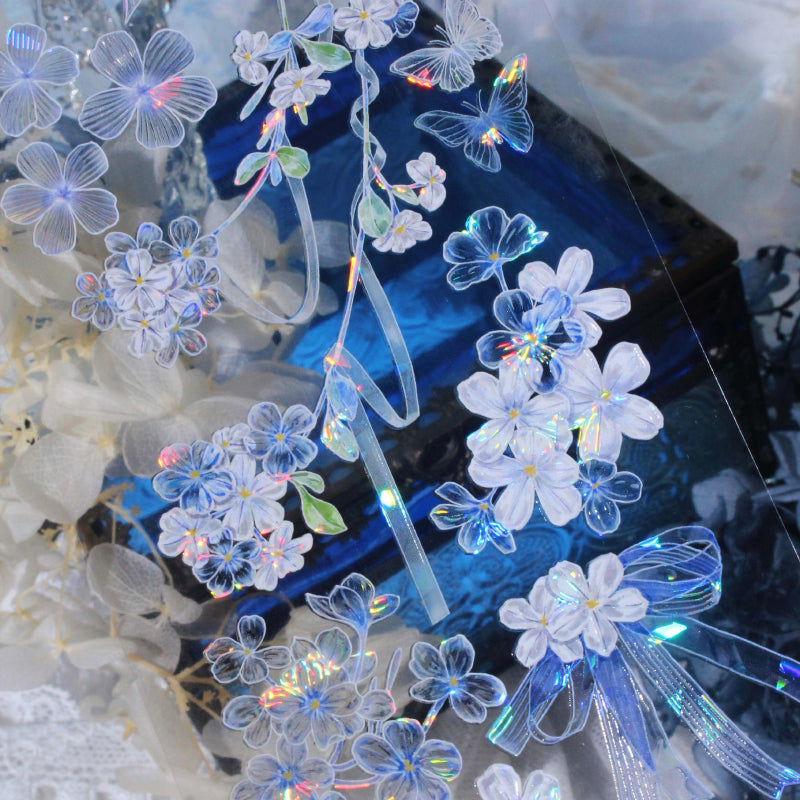 6.5cm*100cm Beautiful Flower Shadow Shell Light PET Tape featuring flower, shadow, and light designs for journaling, scrapbooking and collage