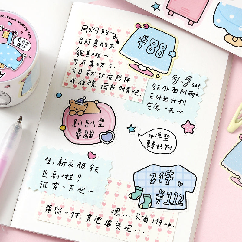 Corner Thoughts Series Die Cutting Writing Paper Tape