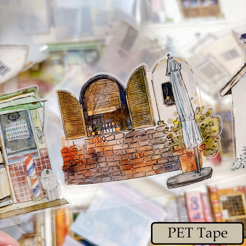Whole Roll 7cm*5m Little House Die Cutting Washi/PET/Fog PET Tape