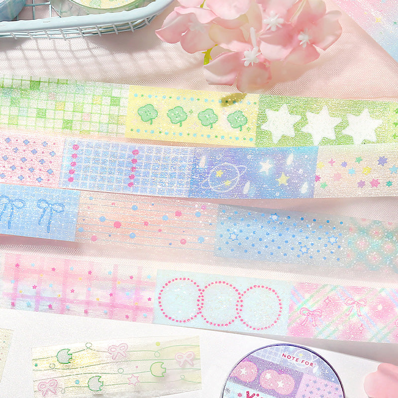 Light Salt Color Poetry Series Flash PET Tape featuring light, and color designs for journaling, scrapbooking and collage