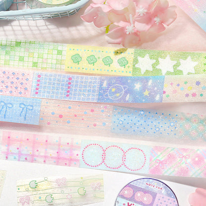 Light Salt Color Poetry Series Flash PET Tape featuring light, and color designs for journaling, scrapbooking and collage