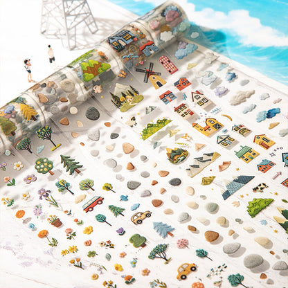 Journey of the Wind Series Die Cutting PET Tape featuring wind designs for journaling, scrapbooking and collage
