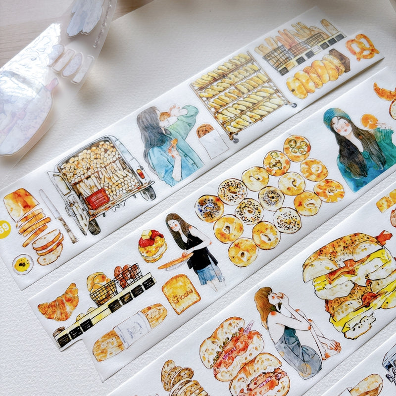 6cm*166cm Bread Girl Die Cutting Washi/PET/Fog PET Tape