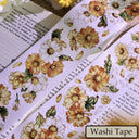 Whole Roll 5cm*5m Golden daisy Die Cutting Washi/PET/Shell Silver PET Tape