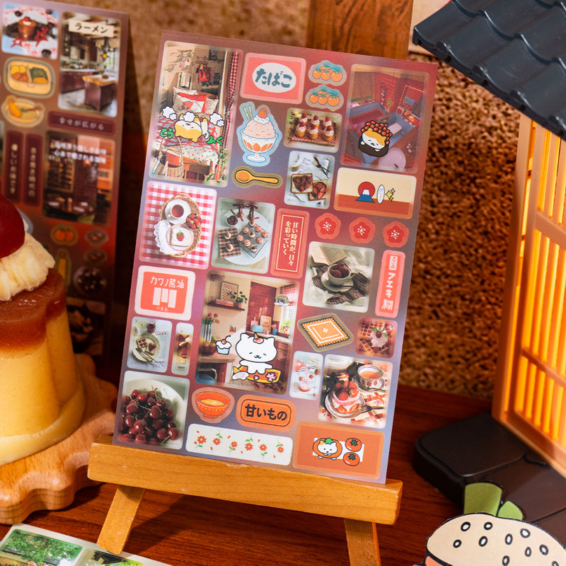 Cute Food Story Series Sticker Book featuring book designs for journaling, scrapbooking and collage