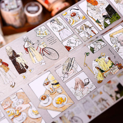 5.5cm*100cm Grid Notes Die Cutting Washi/PET/Fog PET Tape for journaling, scrapbooking and collage