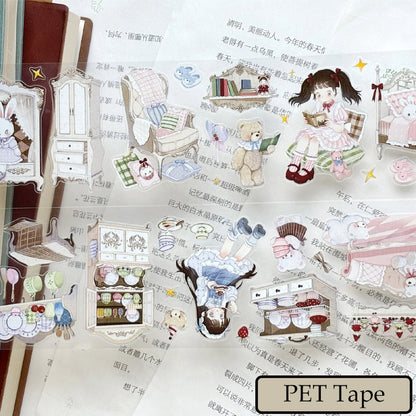 Whole Roll 5.5cm*5.1m Lily's Sweet House Die Cutting Washi/PET Tape