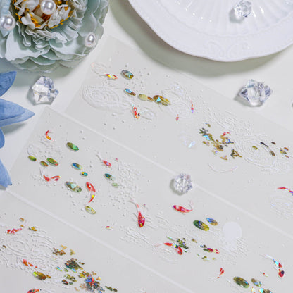 6cm*100cm Swimming Fish Glazed Light PET Tape featuring light designs for journaling, scrapbooking and collage