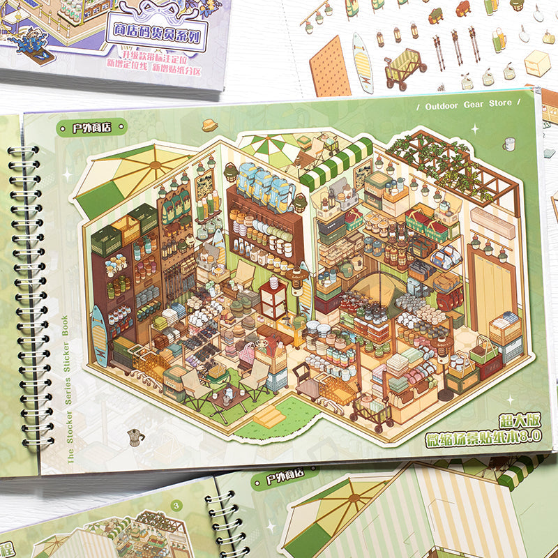 Shop Stocking Staff Series 3D Sticker Book featuring book, and shop designs for journaling, scrapbooking and collage