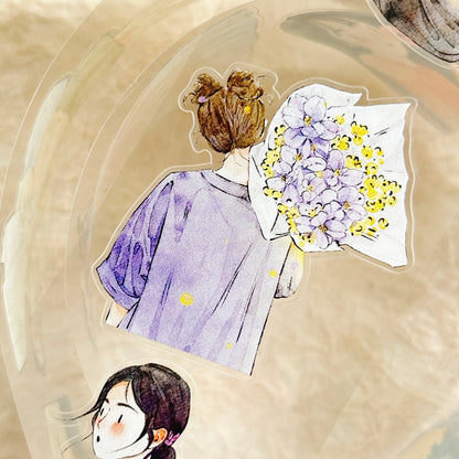 5cm*333cm Holding Flower Die Cutting Washi/PET/Fog PET Tape featuring old, and flower designs for journaling, scrapbooking and collage