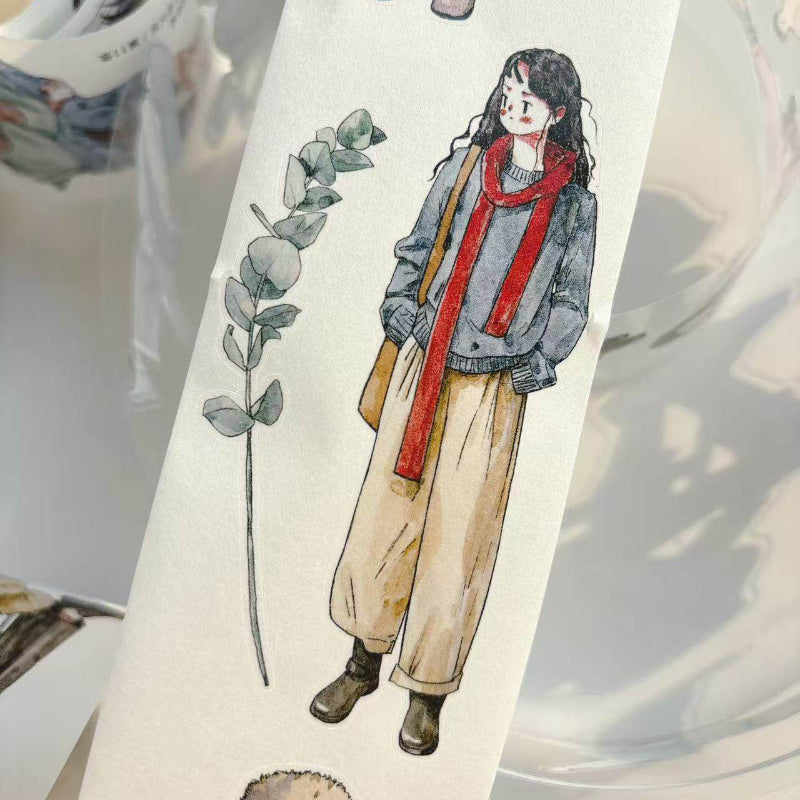 5.5cm*333cm Slow paced narrative Die Cutting Washi/PET/Fog PET Tape for journaling, scrapbooking and collage