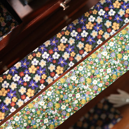 4.2cm*100cm Retro Floral Print Washi Tape featuring floral, and retro designs for journaling, scrapbooking and collage