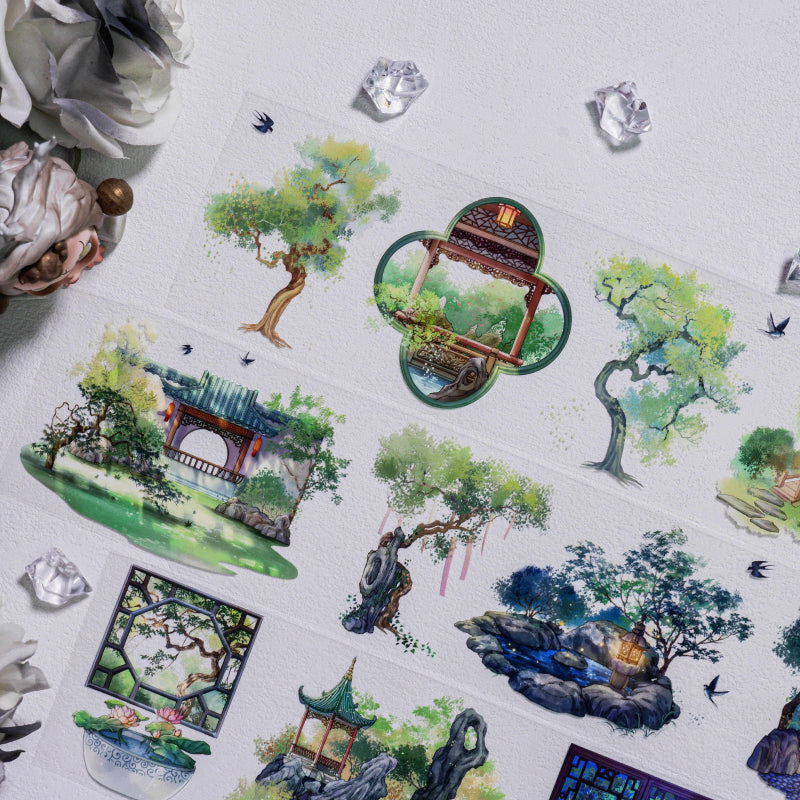7.5cm*90cm Summer Garden PET Tape featuring garden, and summer designs for journaling, scrapbooking and collage