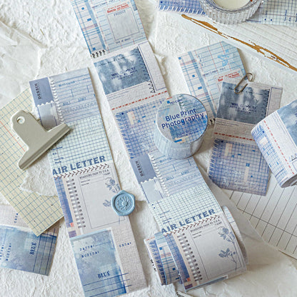 Collage Gallery Series Die Cutting White Kraft Paper Tape featuring white designs for journaling, scrapbooking and collage