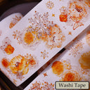 6.5cm*150cm Orange gold blossom Die Cutting Washi/PET/Shell Light PET Tape