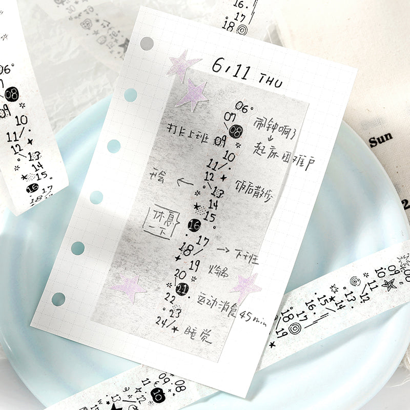 Tea Bag Little Bird Diary Series Die Cutting Washi Tape featuring tea, and bird designs for journaling, scrapbooking and collage