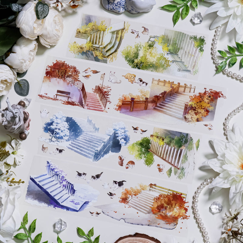 Whole Roll 7.5cm*5m Encounter at the Corner PET Tape for journaling, scrapbooking and collage
