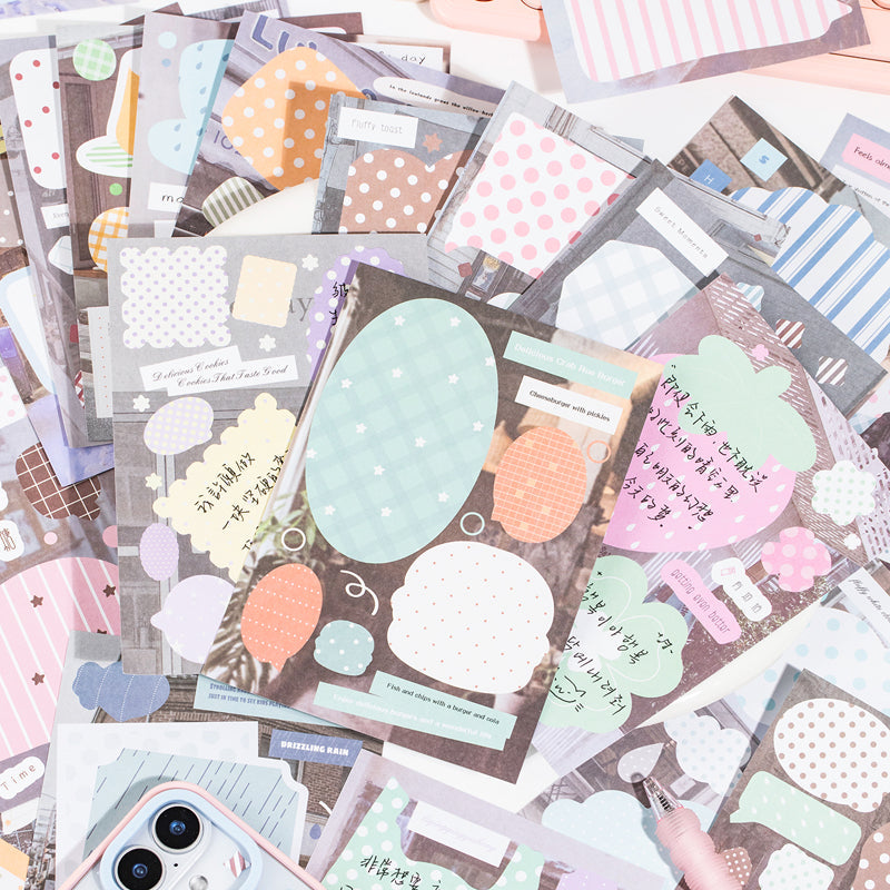 Dripping Fragments Series Sticker Book featuring book designs for journaling, scrapbooking and collage