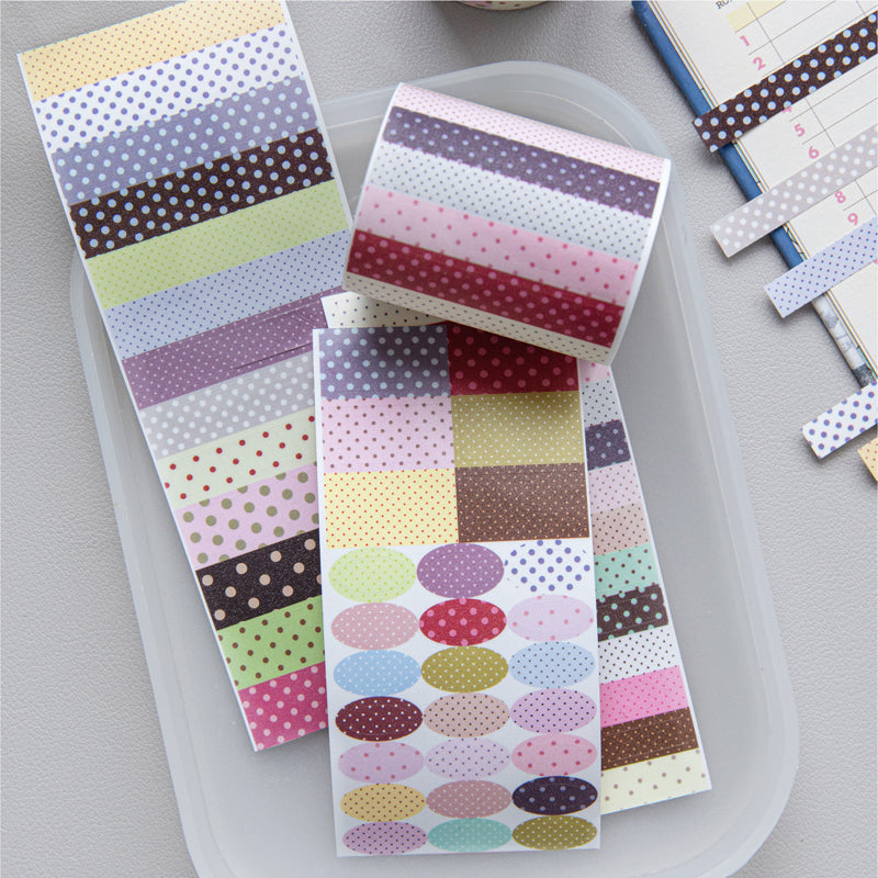 Polka Dot Control Series Die Cutting Flash Synthetic Paper Tape featuring dot designs for journaling, scrapbooking and collage