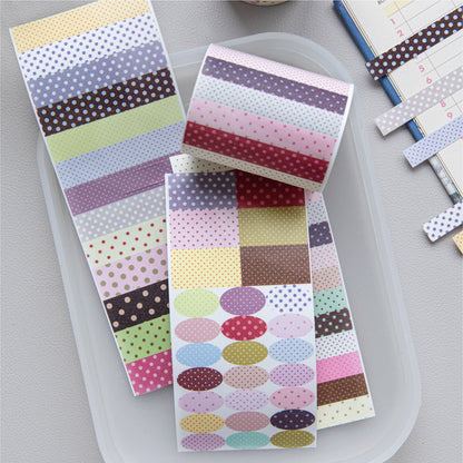Polka Dot Control Series Die Cutting Flash Synthetic Paper Tape featuring dot designs for journaling, scrapbooking and collage