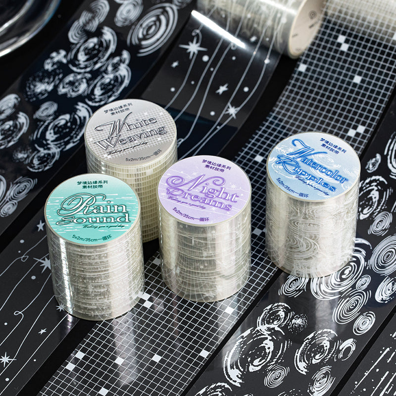 Edge of Dreams Series PET Tape featuring dream designs for journaling, scrapbooking and collage