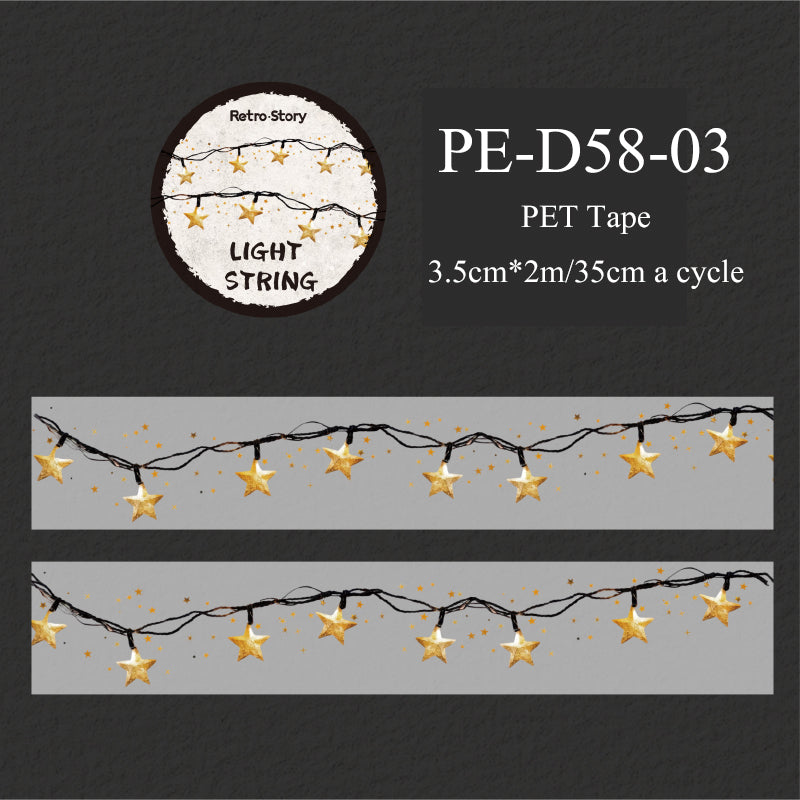Colorful String Lights Series PET Tape