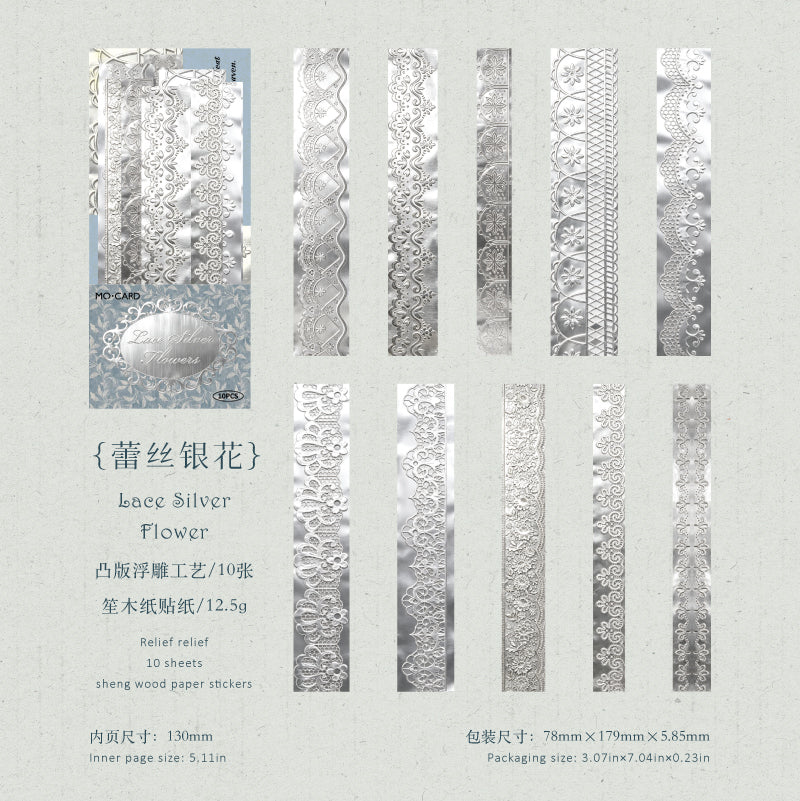 Floating Pattern Silver Strip Series Sticker