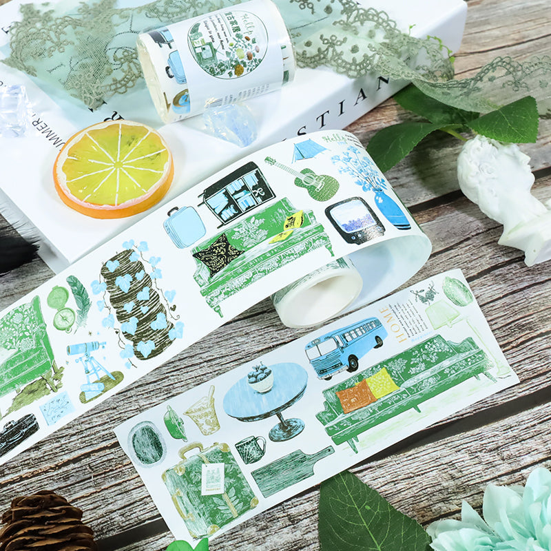 Vintage home furnishings Washi Tape featuring vintage, and home designs for journaling, scrapbooking and collage