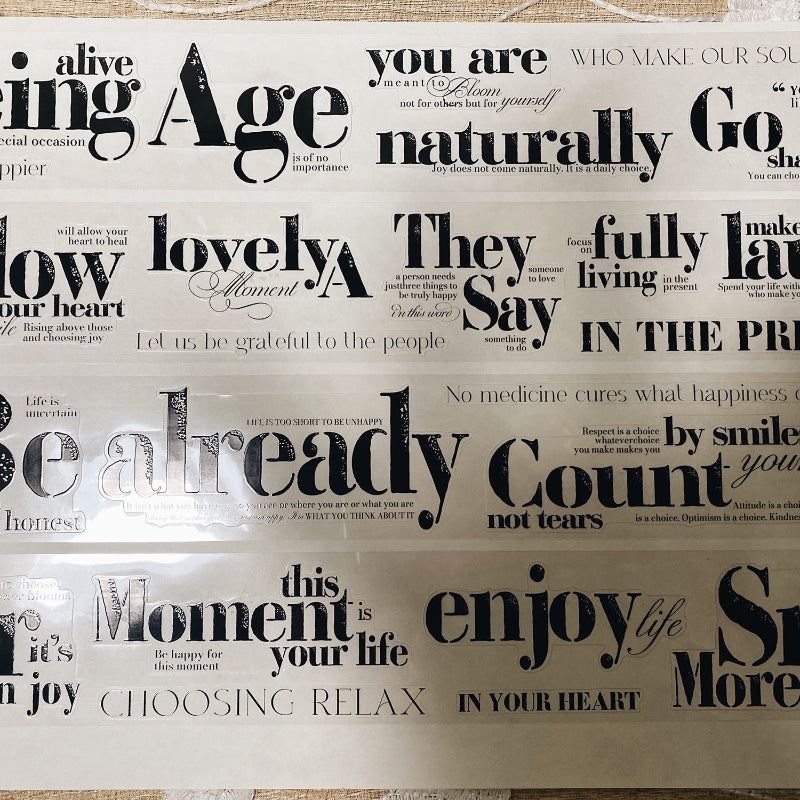4.5cm*250cm Happy Quotes Die Cutting PET Tape for journaling, scrapbooking and collage