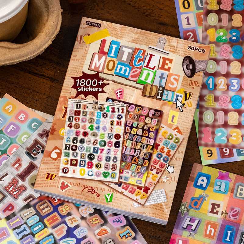 Little Moments Diary Series Sticker Book featuring book designs for journaling, scrapbooking and collage