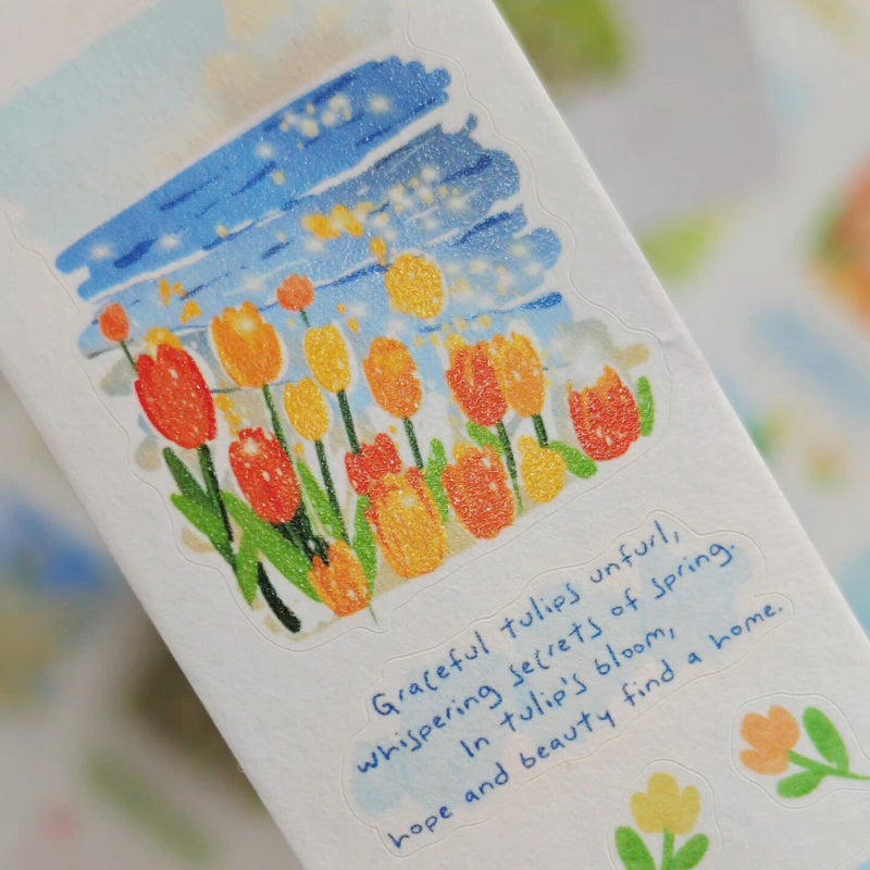 Whole Roll 4cm*5m Grasses grow Die Cutting Washi/PET Tape for journaling, scrapbooking and collage