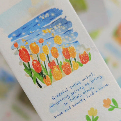 Whole Roll 4cm*5m Grasses grow Die Cutting Washi/PET Tape for journaling, scrapbooking and collage