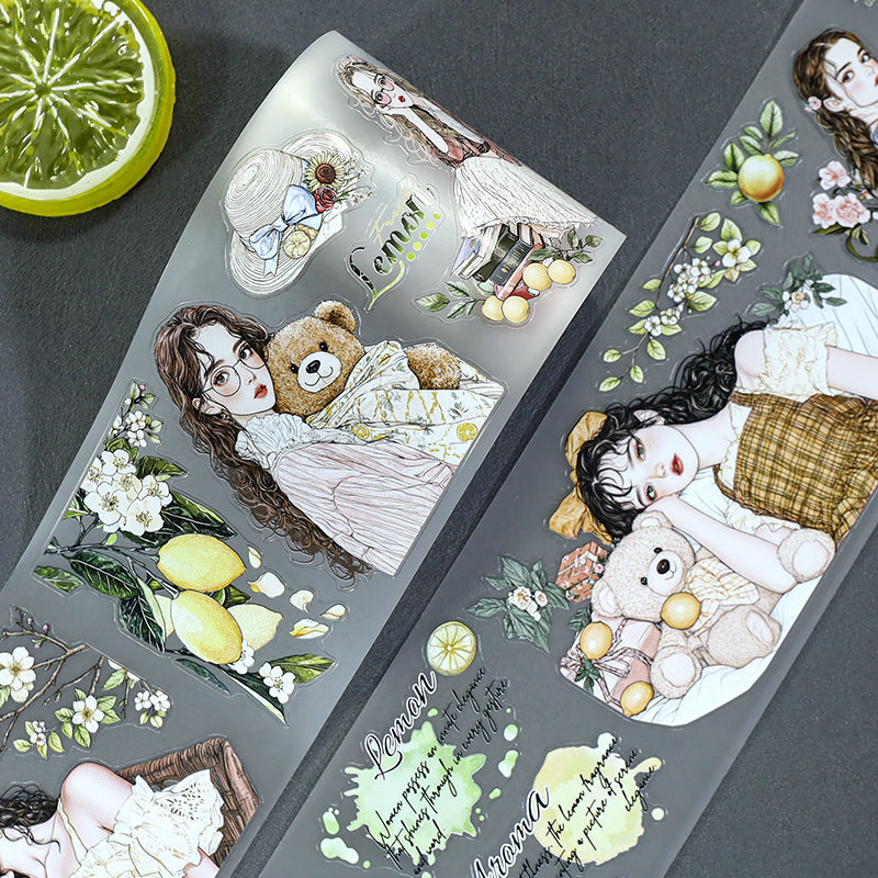 Summer Lime Fragrance Die Cutting Fog PET Tape featuring summer designs for journaling, scrapbooking and collage