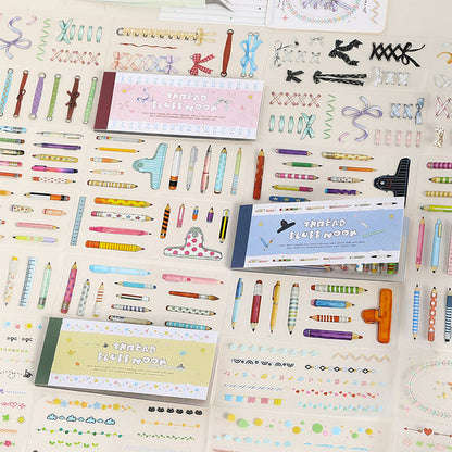 Line Flannel Shop Series Sticker Book featuring book, and shop designs for journaling, scrapbooking and collage