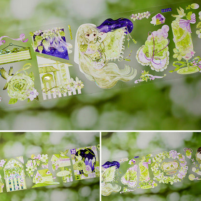 6cm*100cm Flavored Emotions Shell Light PET Tape featuring red, and light designs for journaling, scrapbooking and collage