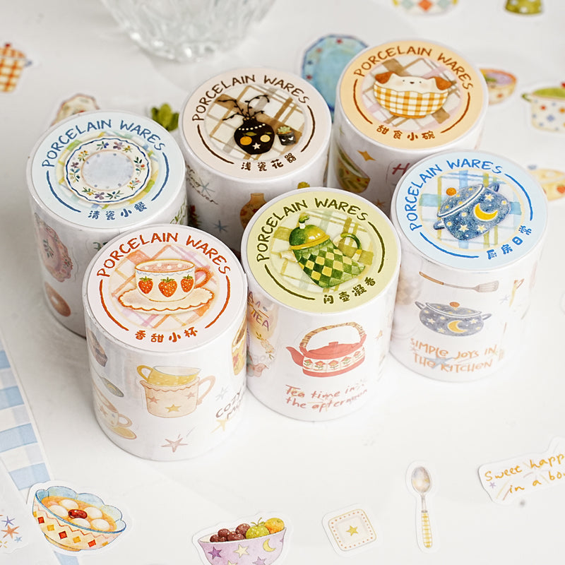 Porcelain Object Series Die Cutting Writing Paper Tape for journaling, scrapbooking and collage