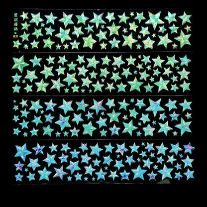 Whole Roll 6cm*5m Star Dust Wandering Die Cutting Shell Light PET Tape
