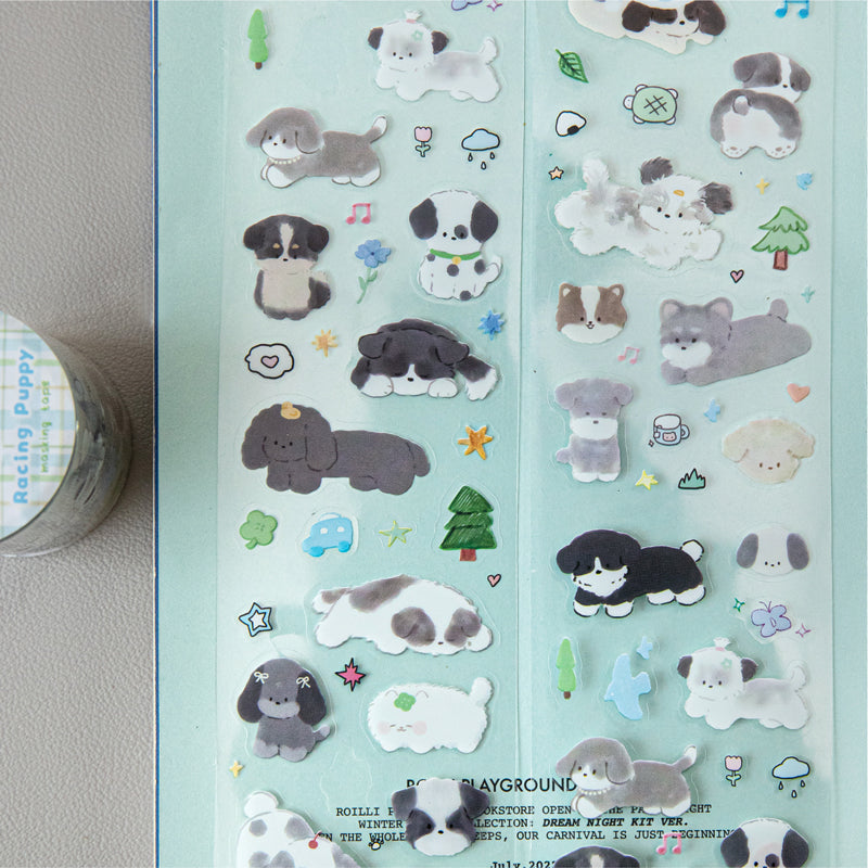 Kitten and puppy business series Die Cutting PET Tape for journaling, scrapbooking and collage
