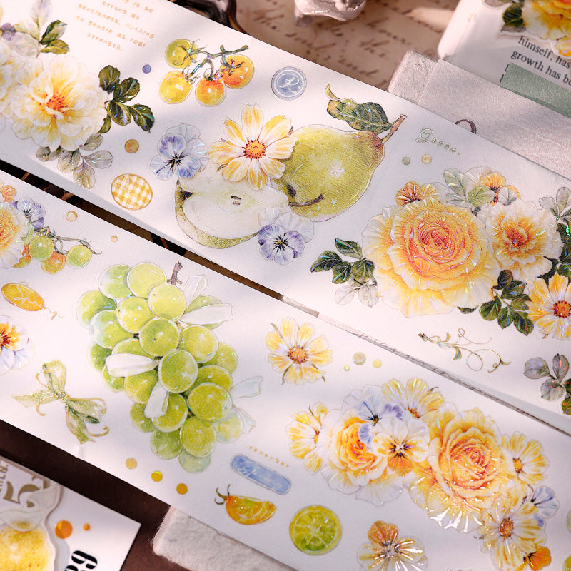 Whole Roll 6cm*5m Grape Vine Die Cutting Washi/PET/Shell Light Washi/PET Tape