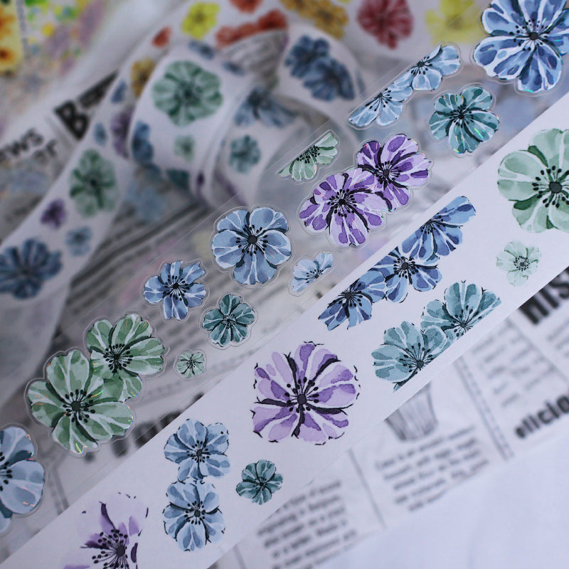 Flower bloom Die-Cutting Washi Tape - Whole Roll 3.5cm×4m