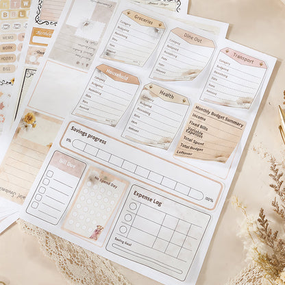 Retro Diary Sticker Book featuring retro, and book designs for journaling, scrapbooking and collage