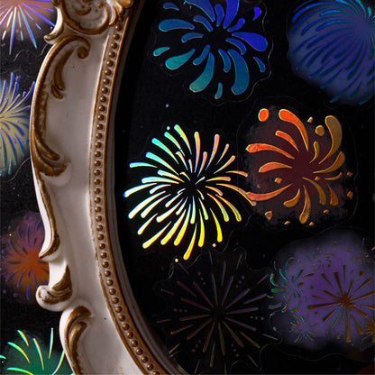 Starlit Night Fireworks Series Sticker featuring star designs for journaling, scrapbooking and collage