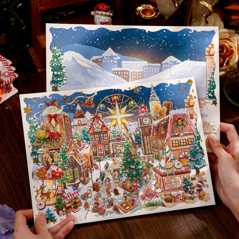 Christmas Gingerbread Town Series 3D Sticker for journaling, scrapbooking and collage