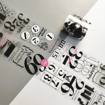 English Letters Series PET Tape featuring letter designs for journaling, scrapbooking and collage