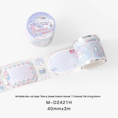 Star Sweet Dream House Series Die Cutting Writing Paper Tape
