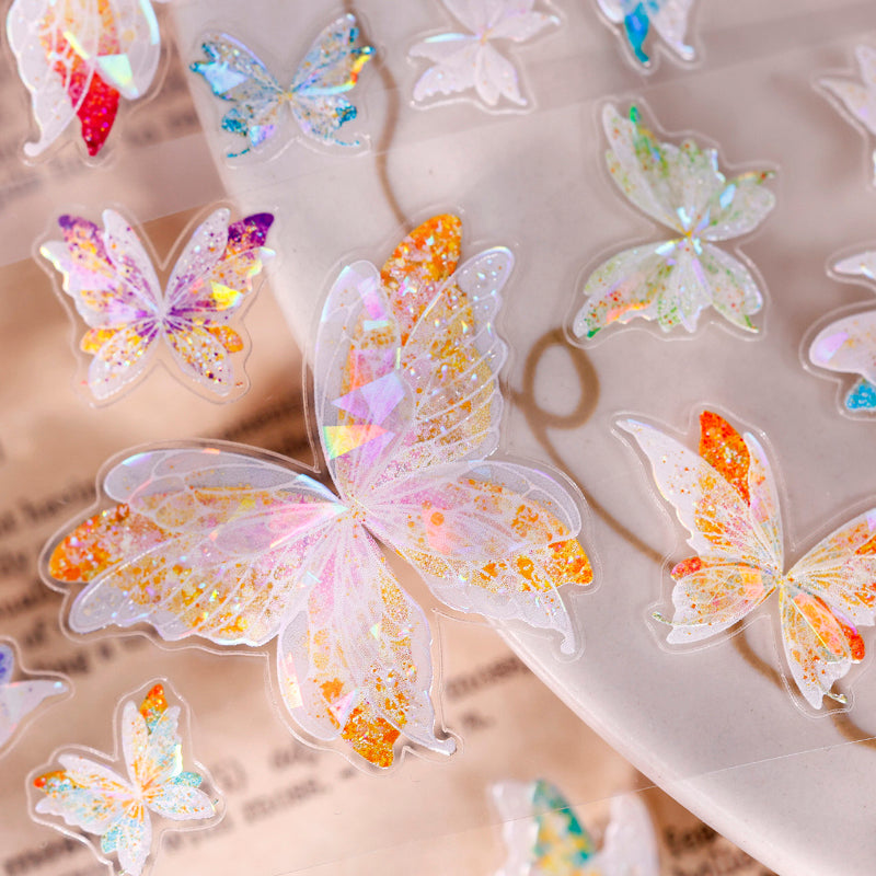 5.5cm*100cm Gossamer Butterfly Dance Die Cutting Shell Light PET Tape